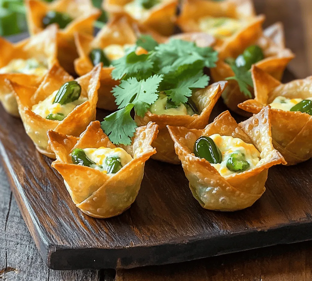 To create the perfect Jalapeño Popper Wonton Cups, it's essential to understand the key ingredients and their roles in this delectable recipe. Each component contributes to the overall taste and texture, ensuring that every bite is mouthwatering.