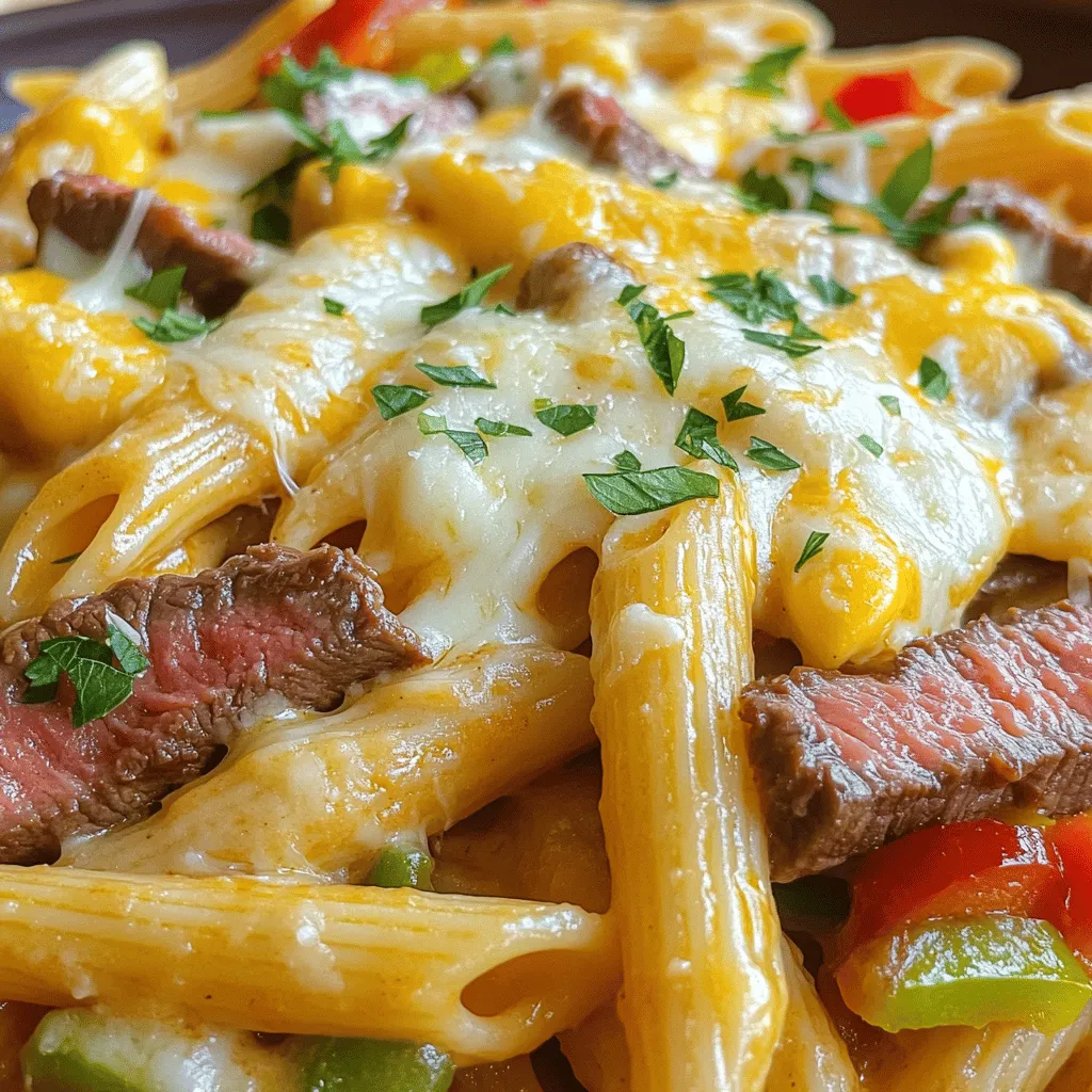 Welcome to the delicious world of comfort food! If you’re a fan of hearty meals that come together quickly, then this Philly Cheesesteak Pasta recipe is just what you need. This dish masterfully combines the classic flavors of a Philly cheesesteak—tender steak, sautéed onions, and melted cheese—with the satisfying texture of pasta. It’s a dish that embodies comfort, making it ideal for family dinners, casual gatherings, or even a cozy night in.