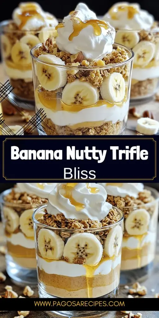 Indulge in the Banana Nutty Delight Trifle, a layered dessert that beautifully blends the rich flavors of bananas, creamy yogurt, and crunchy granola. This easy, no-bake recipe is perfect for any occasion, combining nutritious ingredients like protein-packed peanut butter and naturally sweet honey. Create stunning layers that not only look impressive but taste divine. Click through to explore this delightful recipe and treat yourself today!