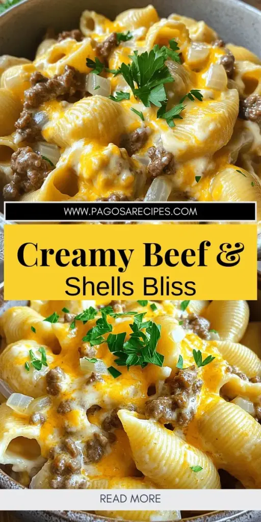 Indulge in a heartwarming family favorite with this creamy beef and shells recipe that combines tender ground beef and delightful shell pasta in a luscious creamy sauce. Perfect for busy weeknights, this dish is easy to customize with your favorite vegetables and seasonings, making it a versatile meal for any occasion. Click to discover how to prepare this comforting dish that brings both nourishment and joy to your dinner table!
