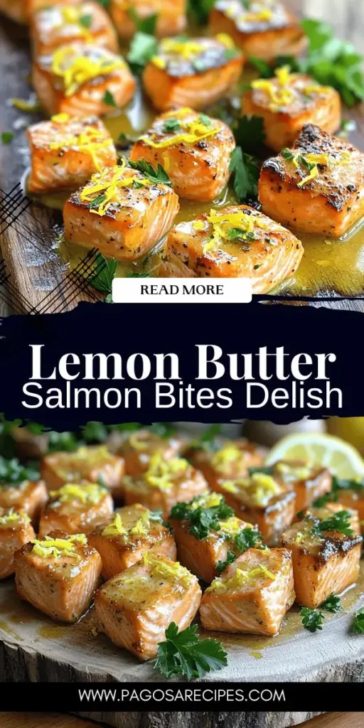 Indulge in the deliciousness of Savory Lemon Butter Salmon Bites, where rich salmon meets the bright zest of lemon! This quick and easy recipe is perfect for elegant gatherings or a nutritious weeknight meal. Packed with omega-3 fatty acids, it's a heart-healthy choice that’s bursting with flavor. Elevate your dining experience and impress your guests with this mouthwatering dish. Click to explore the full recipe and start cooking today!