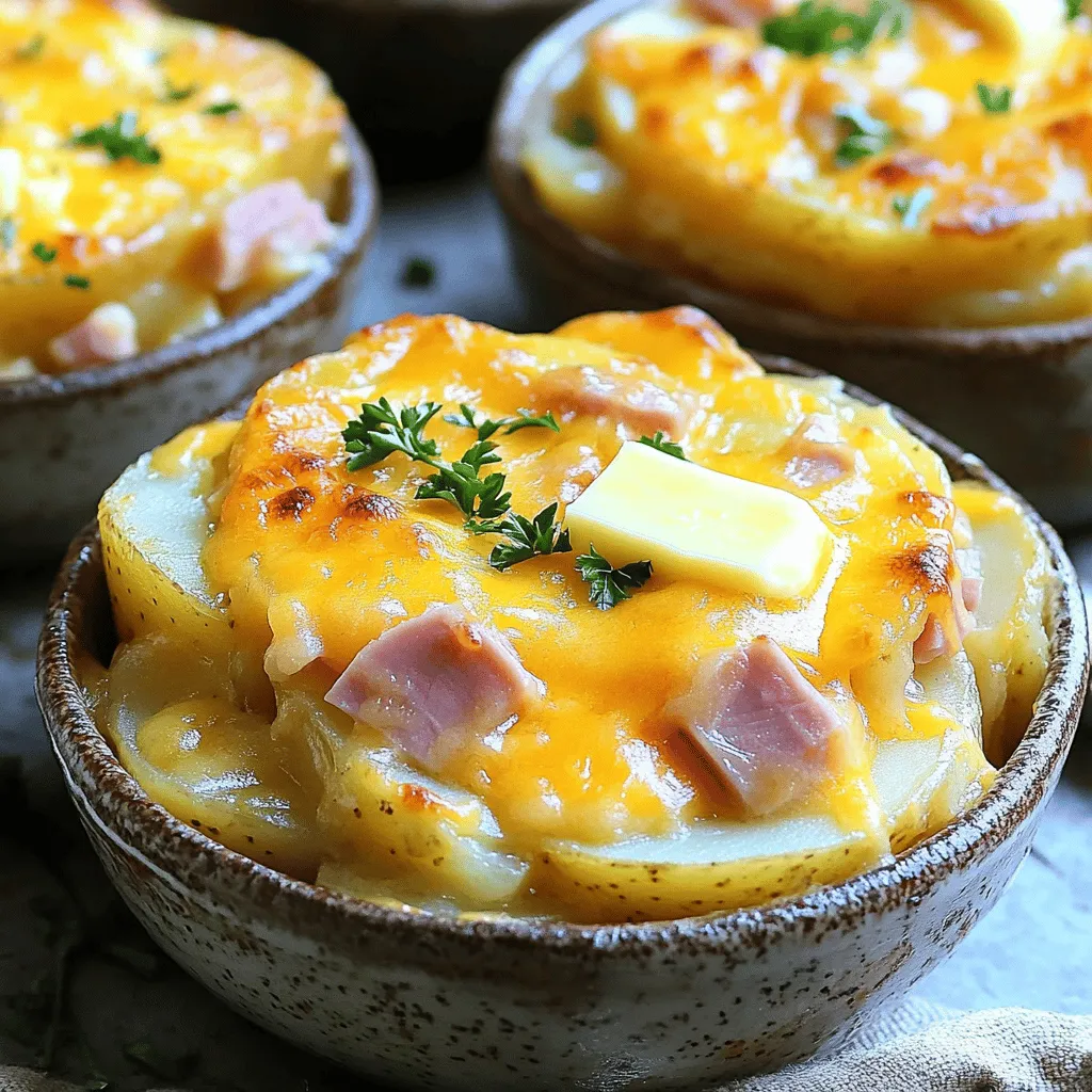 Heavenly Cheesy Scalloped Potatoes & Ham is a dish that encapsulates the essence of comfort food. With layers of tender potatoes enveloped in a creamy, cheesy sauce, and complemented by savory pieces of ham, this recipe is a delightful symphony of flavors and textures that warms the heart and satisfies the palate. Whether it's a family gathering, a holiday feast, or a simple weeknight dinner, this dish stands out as a crowd-pleaser, bringing warmth and joy to the dining table.