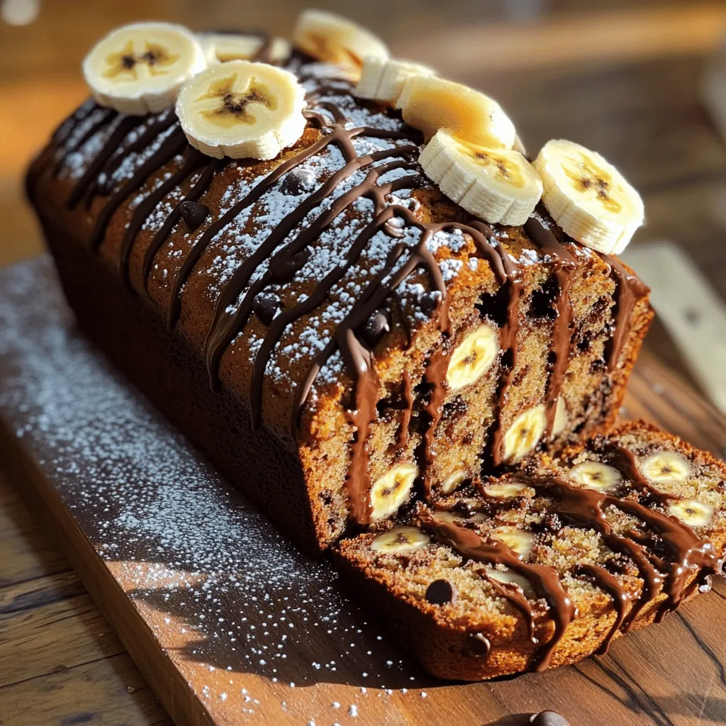 To make a great chocolate chip banana bread, you need simple ingredients. Start with 3 ripe bananas. They should be soft and sweet. You also need 1/2 cup of unsalted butter. This adds moisture and flavor. Use 3/4 cup of packed brown sugar for sweetness. One large beaten egg will help bind the bread. Add 1 teaspoon of vanilla extract for a nice aroma. You will also need 1 teaspoon of baking soda and 1/4 teaspoon of salt. These help the bread rise and taste great. For the base of the bread, use 1 1/2 cups of all-purpose flour. Finally, add 1/2 cup of semi-sweet chocolate chips for that rich chocolate flavor.
