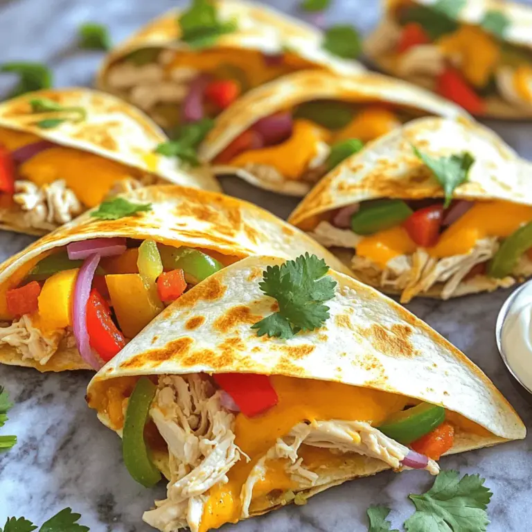 To make mini chicken quesadillas, you need simple and tasty ingredients. The core of this dish includes cooked chicken, cheese, and tortillas. Here’s a closer look.
