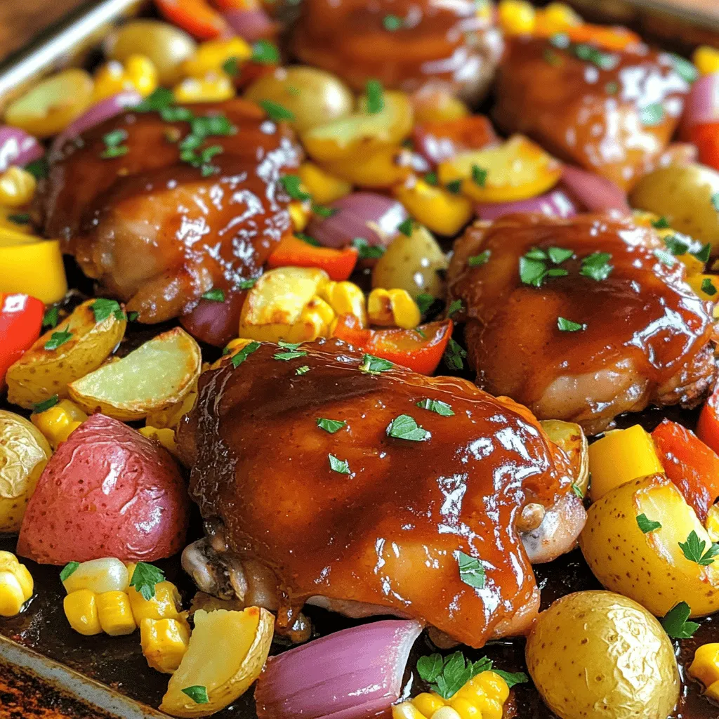 In the fast-paced world of cooking, sheet pan meals have taken the culinary landscape by storm. The convenience of tossing ingredients onto a single baking sheet and letting the oven do the work has made these meals a favorite among home cooks. One dish that stands out in this category is BBQ Chicken Bliss, a mouthwatering recipe that combines juicy chicken thighs, vibrant vegetables, and a tangy barbecue sauce that brings everything together. This recipe not only delivers impressive flavor but also offers a quick and easy solution for weeknight dinners, family gatherings, or meal prepping.