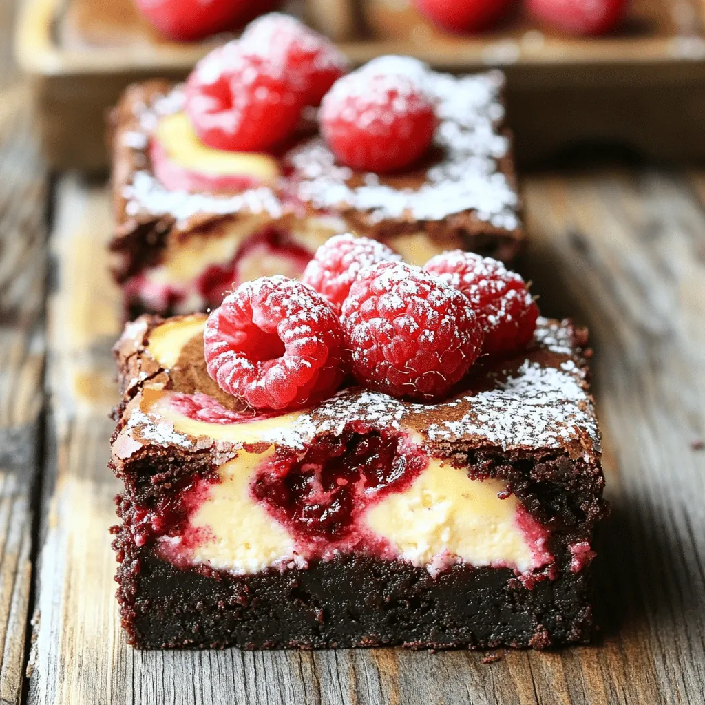 Raspberry cheesecake brownies are a fun twist on classic brownies. They mix rich chocolate with creamy cheesecake and tart raspberries. The layers create a tasty treat with contrasting flavors and textures. You get the fudgy goodness of a brownie plus a smooth, creamy filling.