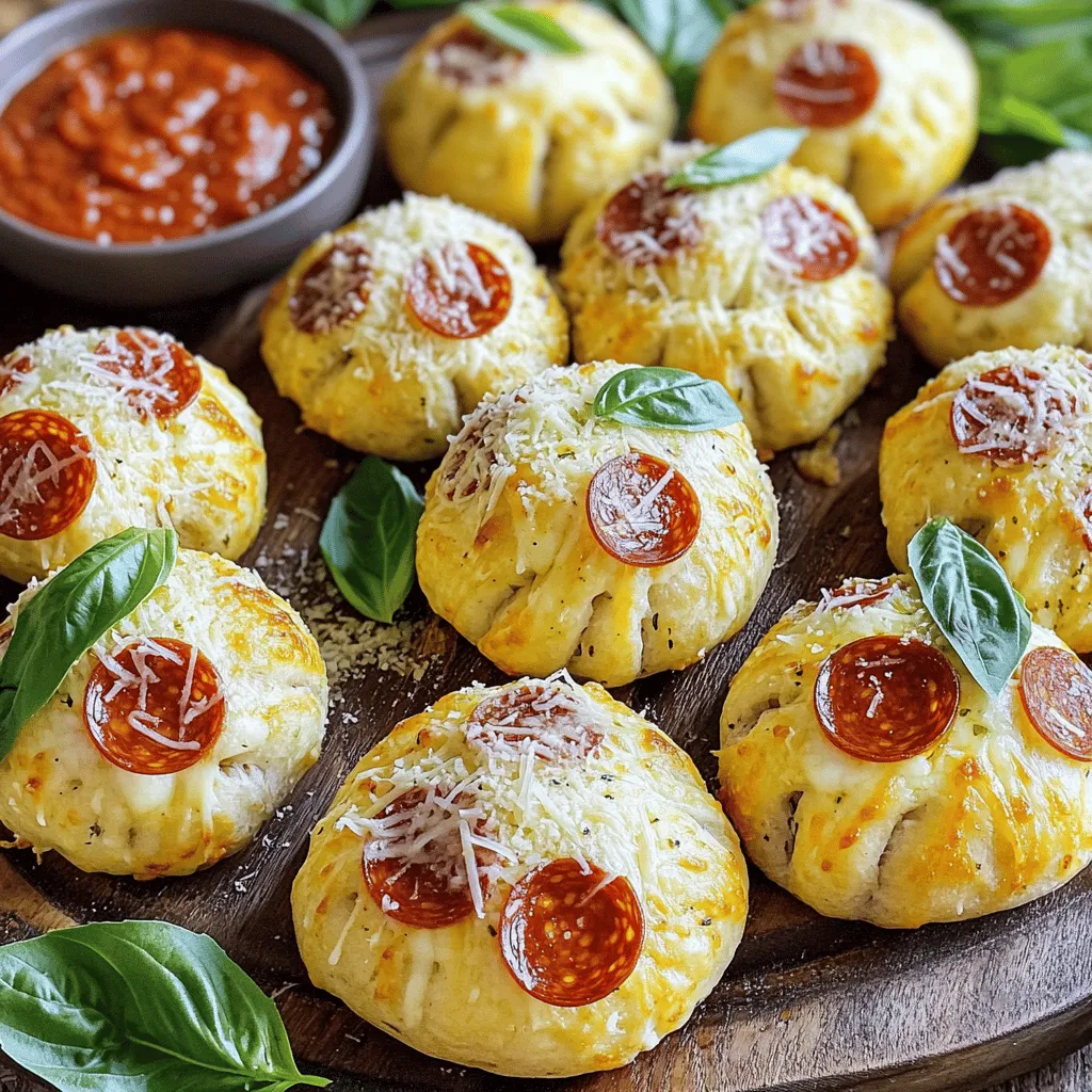 Pepperoni pizza bombs are small, tasty snacks packed with flavor. They combine pizza dough, pepperoni, and cheese. You can bake them until they are golden brown. Their crispy outside hides a warm, cheesy center.