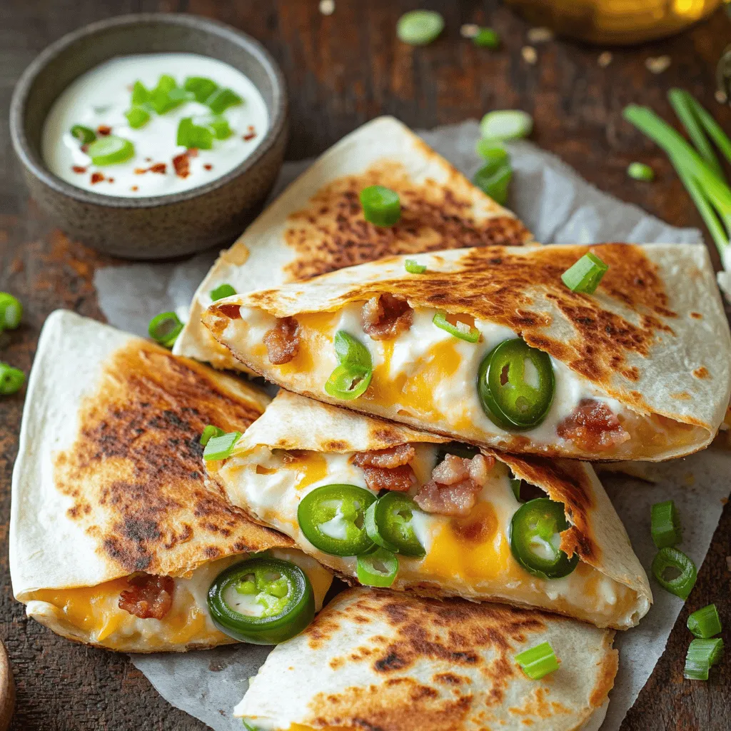 To create tasty jalapeno popper quesadillas, you need some key ingredients.