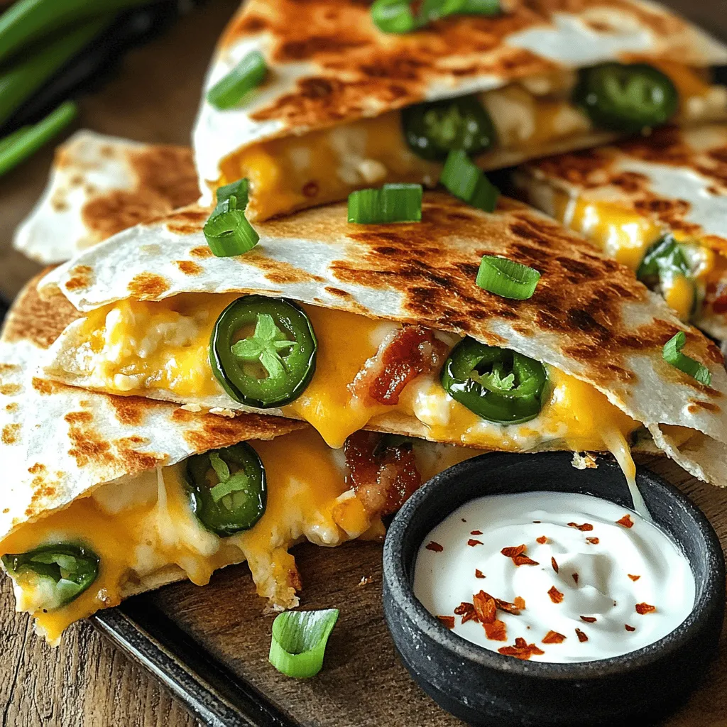 To create tasty jalapeno popper quesadillas, you need some key ingredients.
