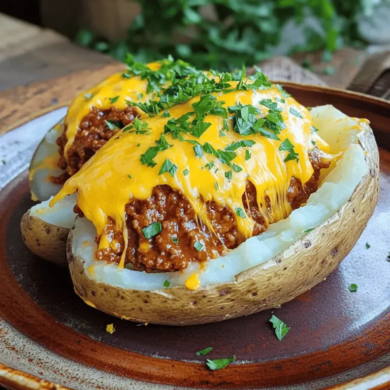 To make a great sloppy joe baked potato, you need some basic ingredients. First, you will need four large russet potatoes. They are perfect for baking due to their size and texture. For the filling, choose one pound of ground beef or turkey. Both options work well here.