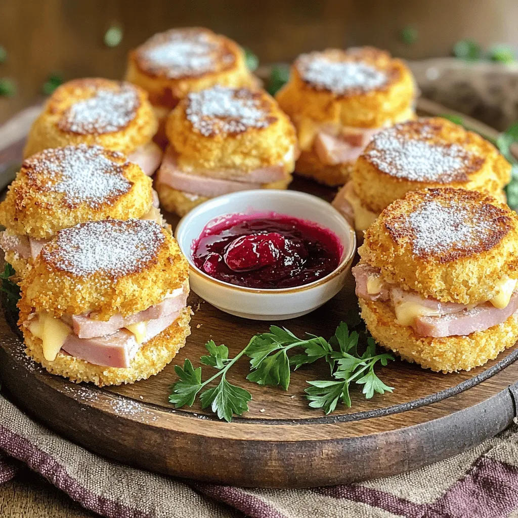 Monte Cristo sliders are small sandwiches that pack a big flavor. They mix sweet and savory in a fun way. This dish layers ham, turkey, and Swiss cheese inside soft slider rolls. Then, you dip them in a tasty egg mixture before baking. The result? A golden, crispy slider perfect for any gathering.