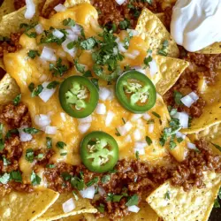 Sloppy Joe nachos combine classic flavors of sloppy joes with crunchy tortilla chips. This dish makes a great party food idea or a fun family dinner. Kids and adults love them alike.