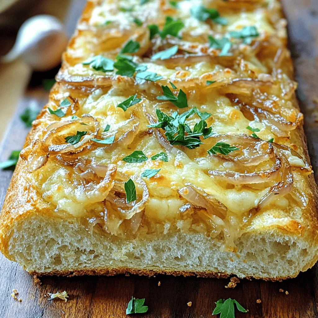 In the realm of culinary delights, few creations can match the charm and flavor of French Onion Garlic Bread. This delectable recipe brings together the sumptuous sweetness of caramelized onions and the robust zest of garlic, all layered on a crusty slice of French bread. It serves as the perfect accompaniment to a wide array of meals, whether you are enjoying a cozy family dinner, hosting a lively gathering, or simply indulging in a comforting snack.