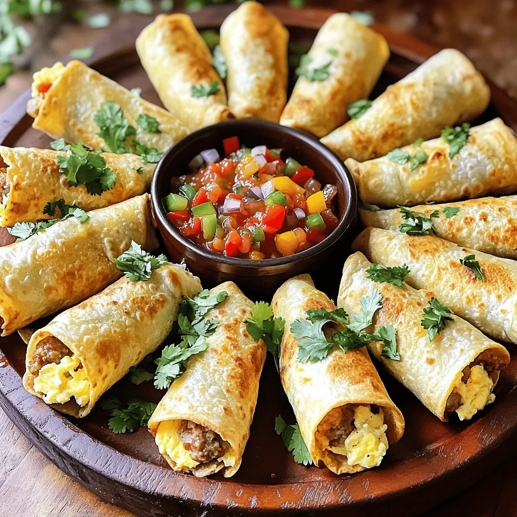 Air fryer breakfast taquitos are small, rolled tortillas filled with tasty ingredients. They are quick to make and cook fast. You can enjoy them for breakfast or as a snack. These taquitos are a twist on the classic breakfast burrito. The air fryer gives them a crispy texture without much oil.