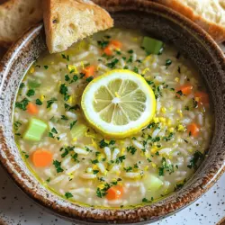 The lemon rice soup recipe shines with simple yet fresh ingredients. You need jasmine rice, vegetable broth, onion, garlic, carrot, and celery. Each ingredient adds a unique touch to the flavor.