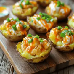 Buffalo chicken dishes have taken the culinary world by storm, becoming a staple in comfort food categories across many households. The fiery kick of buffalo sauce paired with succulent chicken creates a mouthwatering flavor profile that appeals to a wide array of palates. From buffalo chicken wings to buffalo chicken dip, there are endless variations of this beloved dish. However, if you're looking for a creative spin on this classic, look no further than Buffalo Chicken Smashed Potato Cups.