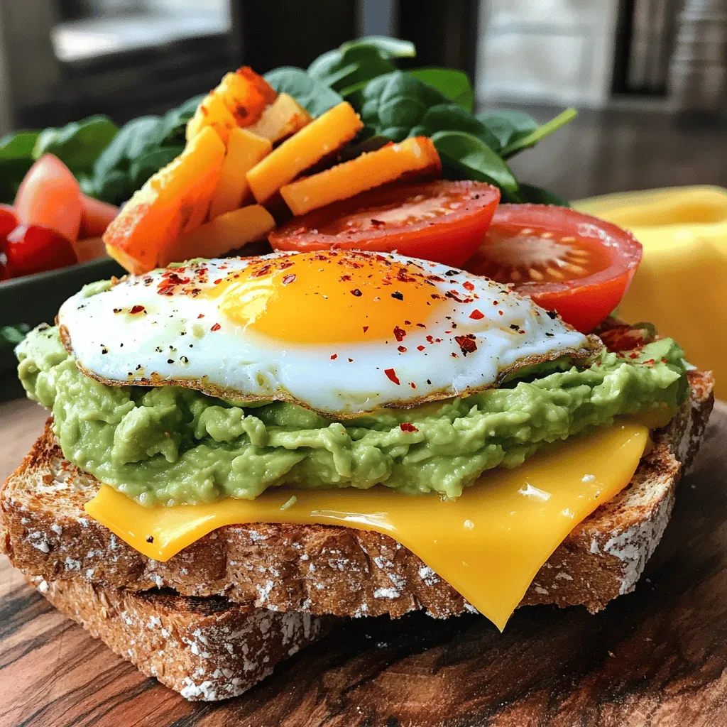 The avocado breakfast sandwich recipe shines with fresh, simple ingredients. The star of this dish is the ripe avocado. It adds creaminess and healthy fat. Choose an avocado that is slightly soft to the touch for the best flavor.
