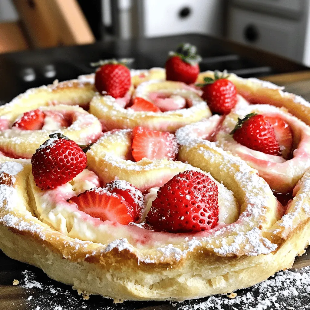 To make strawberry cheesecake sweet rolls, you need simple ingredients. Here’s a list of what you will need: