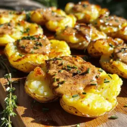 The beauty of Cowboy Butter Smashed Potatoes lies not only in their taste but also in their texture. The baby gold potatoes, boiled until fork-tender and then gently smashed, create a delightful contrast between crispy edges and a soft, buttery interior. Each bite is a harmonious balance of creaminess and crunch, enhanced further by the flavorful Cowboy Butter that coats them.