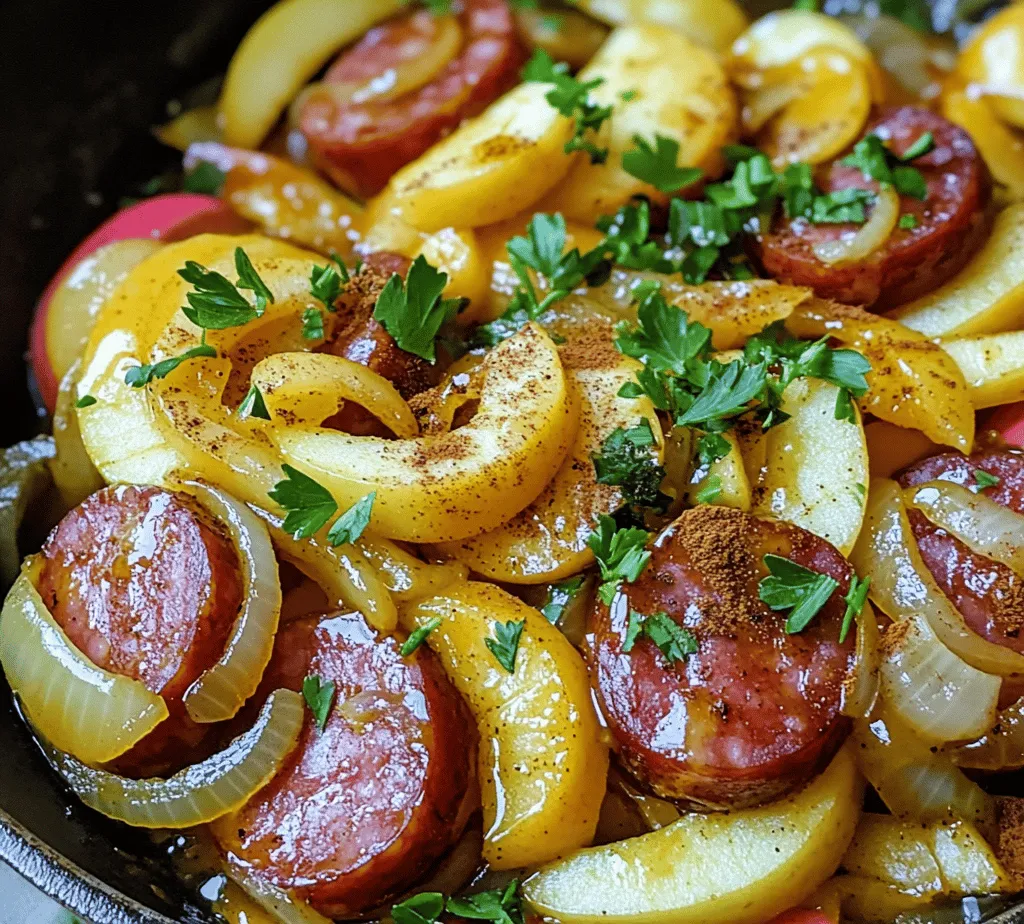 Kielbasa & Apple Skillet Delight is a dish that beautifully marries the rich, savory flavors of Polish sausage with the crisp, sweet notes of fresh apples. This unique combination not only tantalizes the taste buds but also adds a delightful twist to traditional skillet recipes. In today's fast-paced world, where busy schedules often leave little time for elaborate meals, this dish stands out as a quick and easy option that doesn’t compromise on taste or nutrition. With its simple preparation and minimal cooking time, Kielbasa & Apple Skillet Delight is perfect for weeknight dinners, meal prepping, or impressing guests with minimal effort.