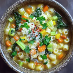 To make a great pastina soup, you need simple and fresh ingredients. Start with 1 cup of pastina. This tiny pasta cooks quickly and adds a cozy feel. You will also need 6 cups of vegetable broth for a rich base. One medium onion, diced, adds sweetness. Two cloves of garlic, minced, give it a nice kick. One medium carrot and one stalk of celery, both diced, bring color and taste. Don't forget 1 cup of baby spinach for nutrition. Use 1 teaspoon of dried oregano for flavor and salt and pepper to taste. Finally, fresh parsley and grated Parmesan cheese can make your soup look and taste great.
