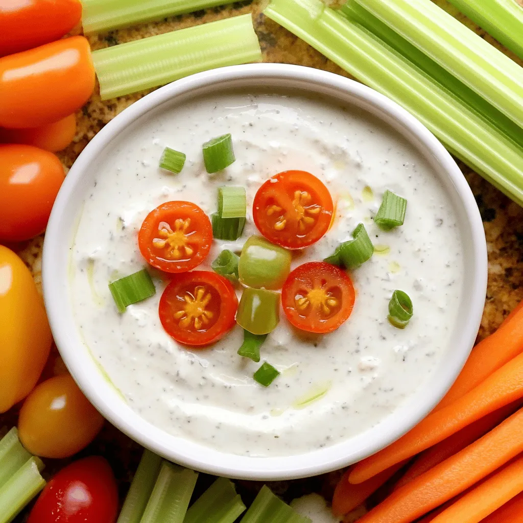 To create a cottage cheese ranch dip, you need simple ingredients. This cottage cheese ranch dip recipe is easy and fun to make. First, gather your ingredients. You will need: