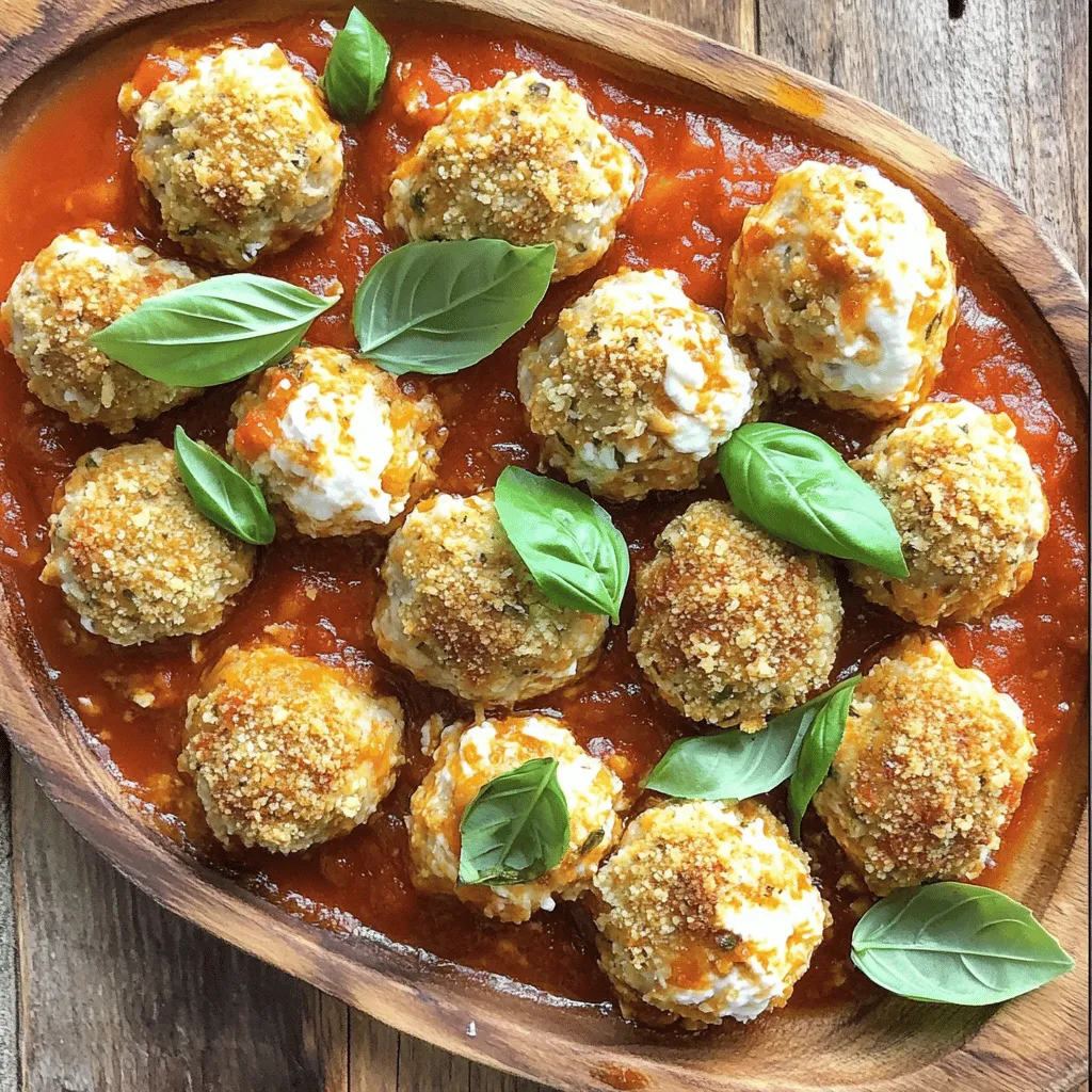 Baked chicken ricotta meatballs are a tasty twist on traditional meatballs. They combine ground chicken and ricotta cheese for a light, fluffy texture. The ricotta adds creaminess and helps keep the meatballs moist. This dish uses simple ingredients and is easy to make.