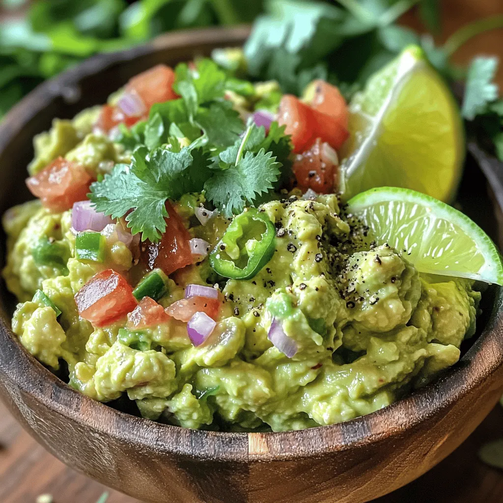 To make an easy guacamole recipe, start with ripe avocados. They provide the creamy base that makes guacamole special. Look for avocados that feel soft when you press them gently. Avoid hard avocados, as they won't mash well.