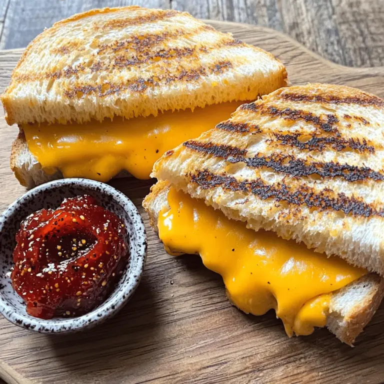 Grilled cheese sandwiches have long been a staple in comfort food cuisine, adored by many for their simplicity and comforting flavors. The melty goodness of cheese encased in perfectly toasted bread is a nostalgic experience that can transport you back to childhood. However, this beloved dish is not just limited to the classic cheese and bread combination. In this article, we’re excited to introduce you to a mouthwatering variation: the Grilled Cheese Delight with Spicy Tomato Jam. This recipe takes the traditional grilled cheese to new heights with sharp cheddar cheese paired with a homemade spicy tomato jam that adds a delightful twist.