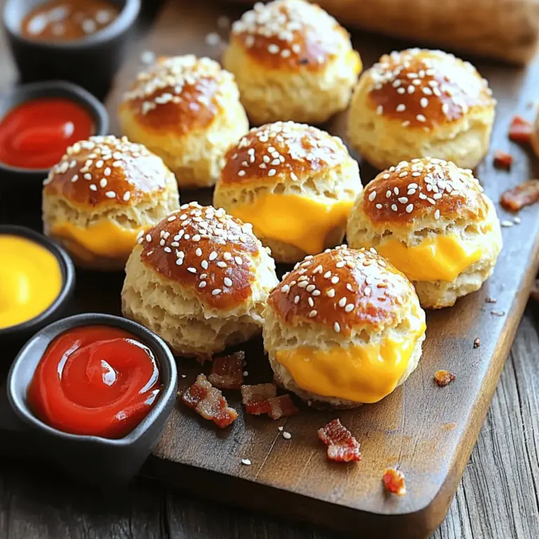 Beefy bacon cheeseburger bombs are savory beef snacks that pack a lot of flavor. They combine ground beef, crispy bacon, and melted cheese, all wrapped in soft biscuit dough. This combination creates a tasty treat that everyone loves.