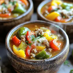 In the realm of comforting meals, few dishes can compete with the rich flavors and heartwarming aromas of a well-made soup. One standout in this category is the Zesty Stuffed Pepper Soup Delight. This delightful concoction captures the essence of traditional stuffed peppers while transforming them into a hearty soup that soothes the soul. Perfect for chilly evenings or when you crave something nutritious and filling, this recipe is a fantastic way to enjoy all the flavors of stuffed peppers in a new and exciting format.