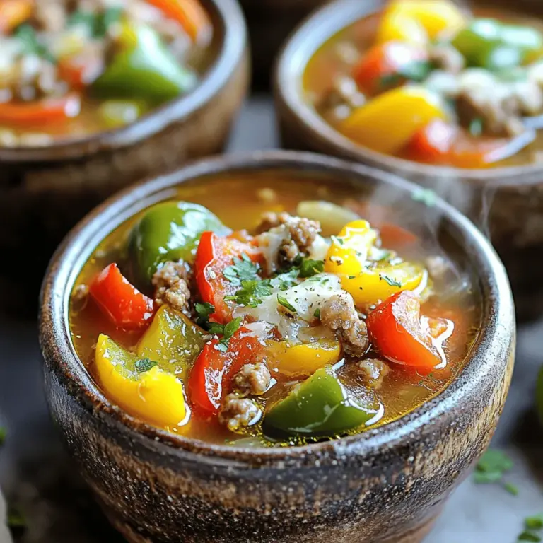 In the realm of comforting meals, few dishes can compete with the rich flavors and heartwarming aromas of a well-made soup. One standout in this category is the Zesty Stuffed Pepper Soup Delight. This delightful concoction captures the essence of traditional stuffed peppers while transforming them into a hearty soup that soothes the soul. Perfect for chilly evenings or when you crave something nutritious and filling, this recipe is a fantastic way to enjoy all the flavors of stuffed peppers in a new and exciting format.