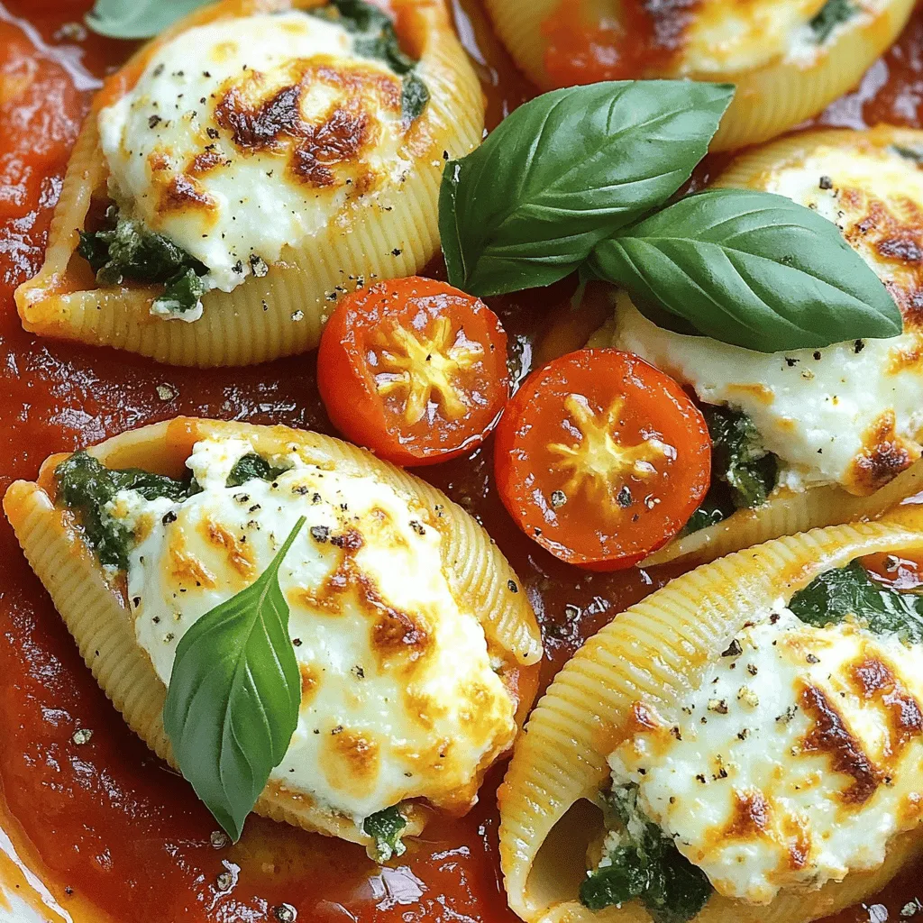 Tuscan stuffed shells are a hearty dish. They feature large pasta shells filled with rich cheese and fresh spinach. The classic Tuscan stuffed shells recipe includes ricotta, mozzarella, and Parmesan cheese. Each ingredient adds a creamy texture and deep flavor. You also need spinach, garlic, and Italian herbs. These ingredients bring a taste of Tuscany right to your kitchen.