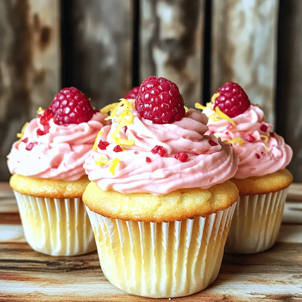 To make the best raspberry lemon heaven cupcakes, you need simple, fresh ingredients. This raspberry lemon heaven cupcakes recipe calls for all-purpose flour, granulated sugar, and unsalted butter. You will also need eggs, vanilla extract, milk, lemon zest, and lemon juice. These items create a tasty cupcake base.
