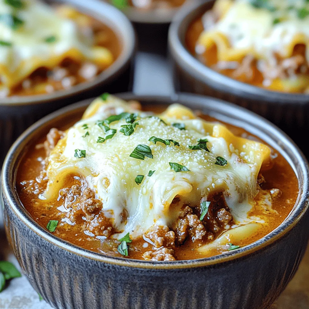 Crock Pot Cheesy Lasagna Soup is rich and full of flavor. To make this soup, you need some key ingredients.