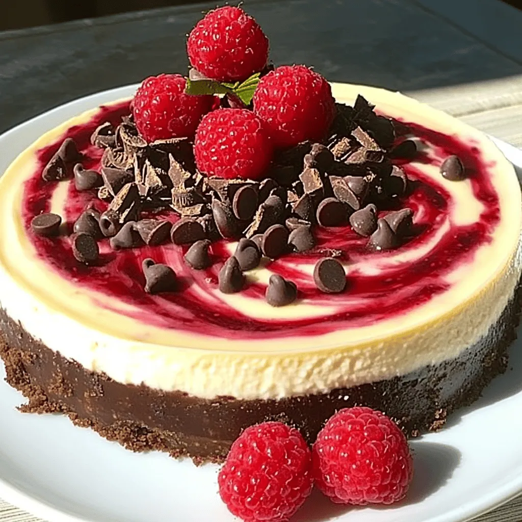 The chocolate raspberry swirl cheesecake recipe has a few star ingredients. Each one adds to the taste and texture in a special way.