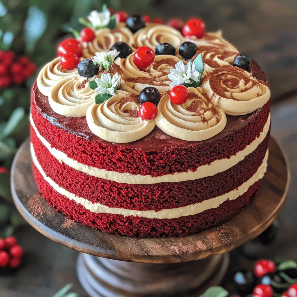 The main red velvet cake ingredients create its unique taste and texture. You need all-purpose flour, granulated sugar, cocoa powder, baking soda, and salt. These form the cake's base. The flour gives structure, while sugar adds sweetness. Cocoa powder adds a hint of chocolate flavor.