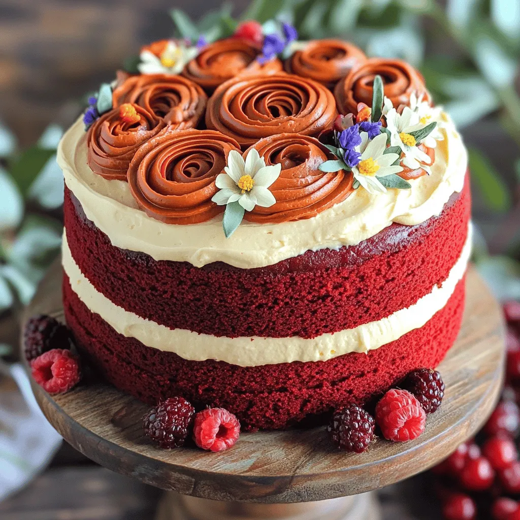 The main red velvet cake ingredients create its unique taste and texture. You need all-purpose flour, granulated sugar, cocoa powder, baking soda, and salt. These form the cake's base. The flour gives structure, while sugar adds sweetness. Cocoa powder adds a hint of chocolate flavor.