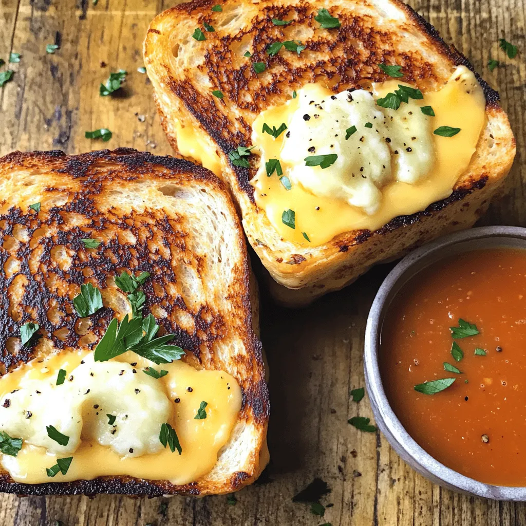 To make a roasted garlic grilled cheese, follow these simple steps. Start with the right ingredients. You need one head of garlic, four slices of artisanal bread, and four slices of sharp cheddar cheese. Softened unsalted butter, olive oil, and fresh parsley also add great flavor. Don't forget salt and pepper to taste.