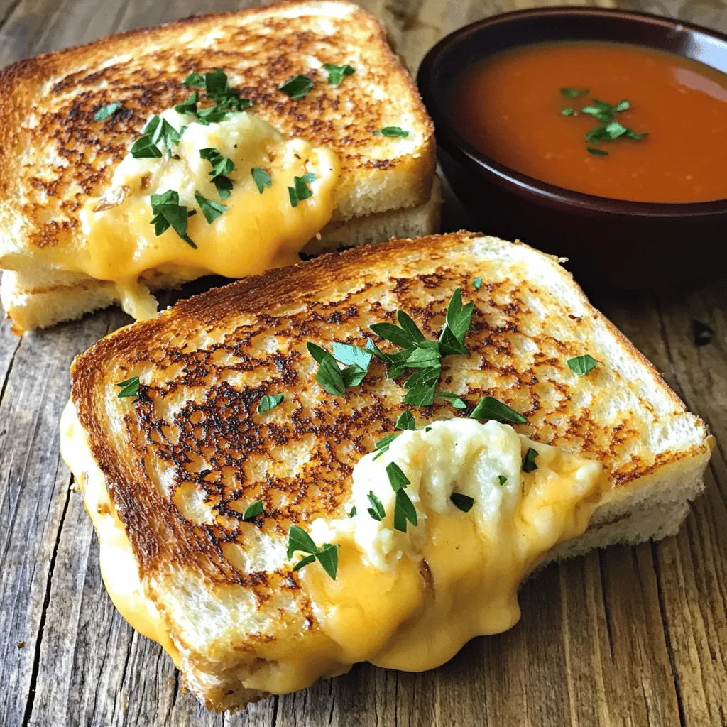 To make a roasted garlic grilled cheese, follow these simple steps. Start with the right ingredients. You need one head of garlic, four slices of artisanal bread, and four slices of sharp cheddar cheese. Softened unsalted butter, olive oil, and fresh parsley also add great flavor. Don't forget salt and pepper to taste.