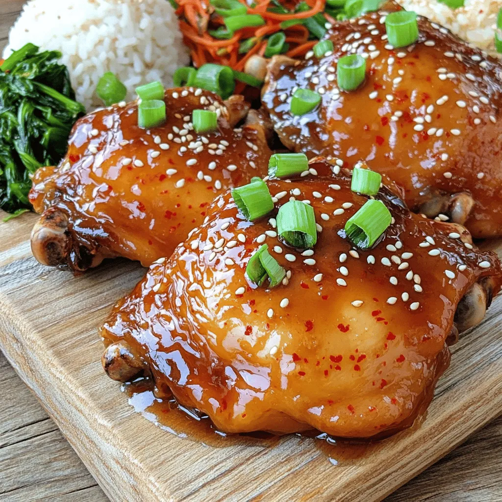To make sticky honey gochujang chicken, you need simple, fresh ingredients. The main star is chicken thighs, which give the dish rich flavor and moisture. I prefer using 1.5 lbs of boneless and skinless chicken thighs for this recipe. They cook evenly and stay juicy.