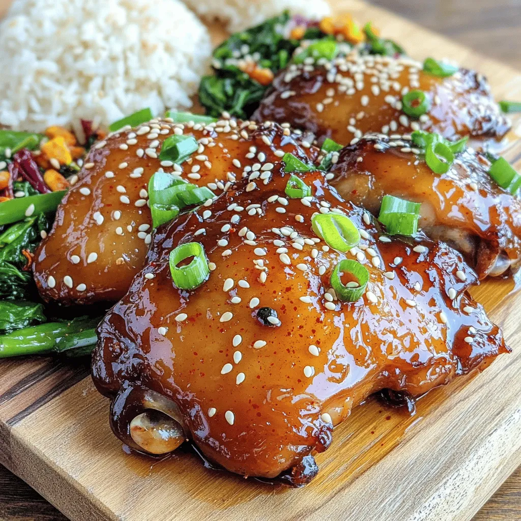 To make sticky honey gochujang chicken, you need simple, fresh ingredients. The main star is chicken thighs, which give the dish rich flavor and moisture. I prefer using 1.5 lbs of boneless and skinless chicken thighs for this recipe. They cook evenly and stay juicy.