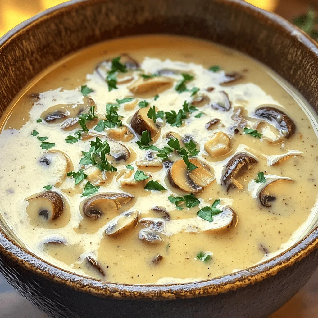 To make a rich and creamy mushroom soup, you need a few key ingredients. Fresh mushrooms are the star. I suggest using button, cremini, or shiitake mushrooms. Each type brings its own unique flavor. For the best taste, use one or a mix of these mushrooms.