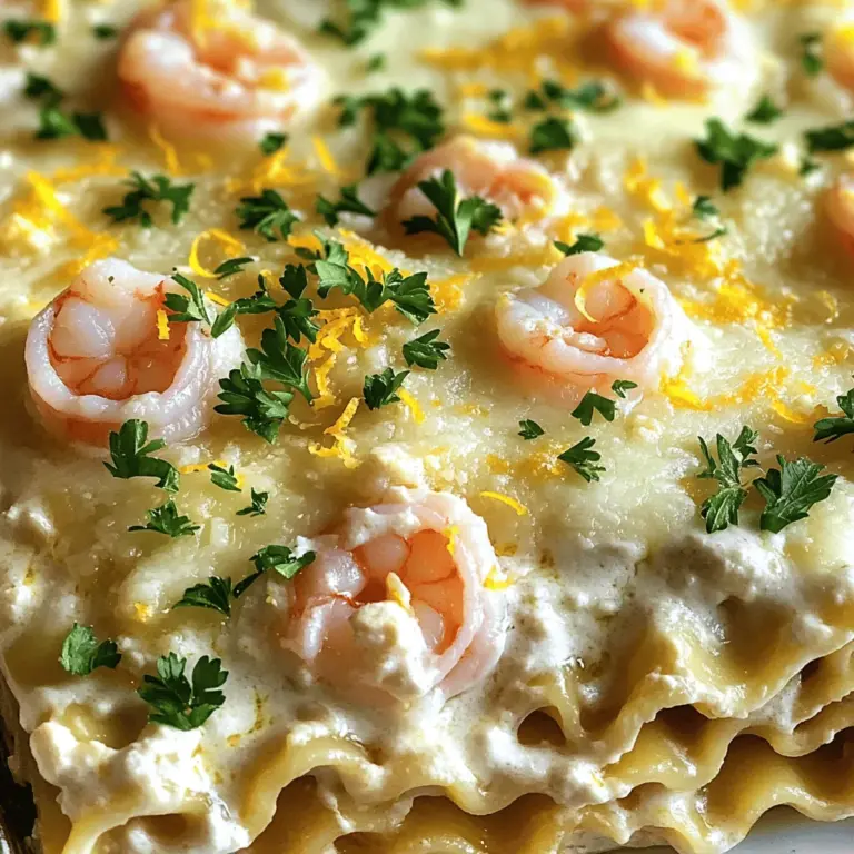 Garlic butter shrimp scampi lasagna combines rich flavors and textures. The main ingredients create a delightful dish that is hard to resist.
