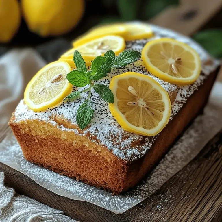 To make the perfect Italian lemon pound cake, you need simple yet quality ingredients. Gather 1 ½ cups of all-purpose flour, 1 teaspoon of baking powder, ½ teaspoon of baking soda, and ¼ teaspoon of salt. You will also need ½ cup of softened unsalted butter, 1 cup of granulated sugar, and 3 large eggs. Don’t forget the star flavors: 1 tablespoon of lemon zest, ¼ cup of fresh lemon juice, and 1 teaspoon of vanilla extract. Feel free to add 1 tablespoon of poppy seeds for some fun texture.