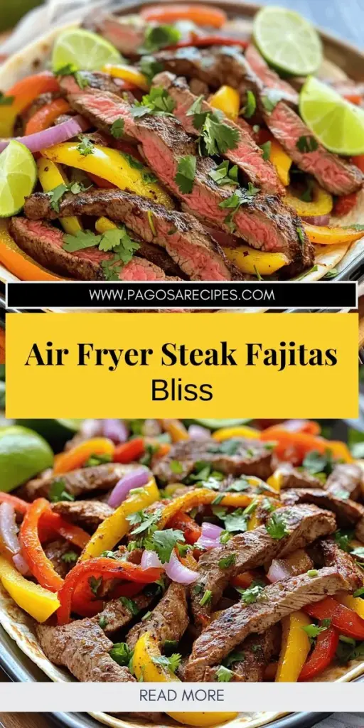 Discover the incredible flavors of Sizzling Air Fryer Steak Fajitas! This easy and delicious recipe combines tender flank steak, colorful bell peppers, and aromatic spices, all cooked to perfection in just 20 minutes. Perfect for busy weeknights, these fajitas let you customize your meal with fresh ingredients and your favorite toppings. Click through to explore this culinary delight and start creating your own delicious fajitas at home!