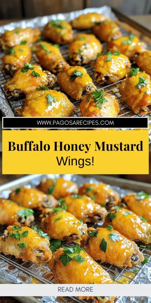 Discover the mouthwatering Buffalo Honey Mustard Chicken Wings recipe that will elevate any gathering! This perfect blend of spicy Buffalo sauce, sweet honey, and zesty Dijon mustard creates an unforgettable flavor experience. Learn how to bake crispy wings that are sure to impress your guests. Whether it's game day or a family dinner, these wings are a must-try! Click through for step-by-step instructions and secrets to perfecting this crowd-pleaser.
