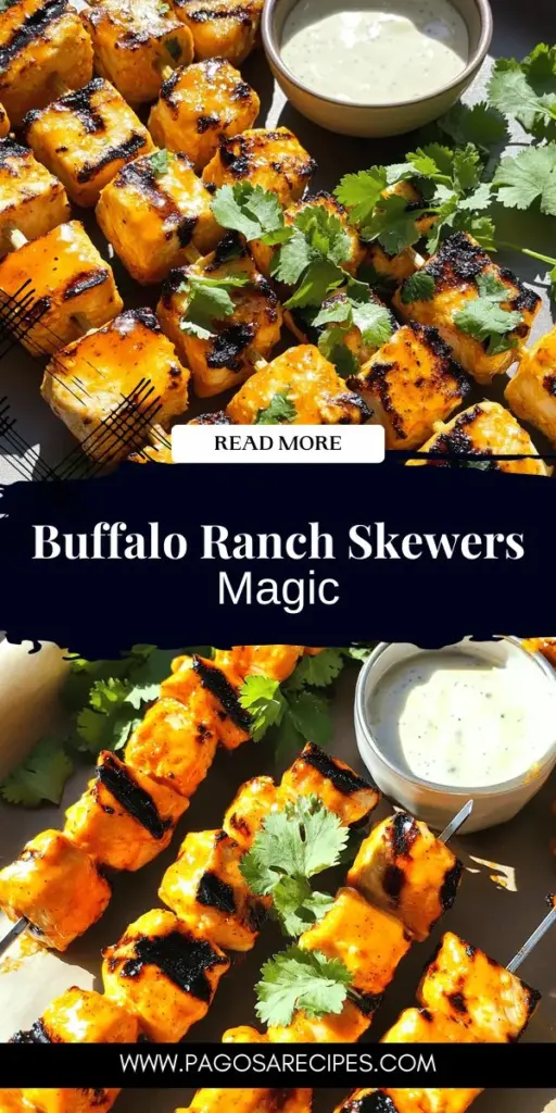 Discover the ultimate crowd-pleaser with this Buffalo Ranch Chicken Skewers recipe! Perfect for barbecues, picnics, or weeknight dinners, these skewers combine spicy buffalo sauce with creamy ranch dressing for a delicious flavor explosion. Easy to make and customizable, they're sure to impress your guests. Click to explore the full recipe and make mealtime unforgettable! Enjoy juicy, tender chicken skewers that everyone will love.
