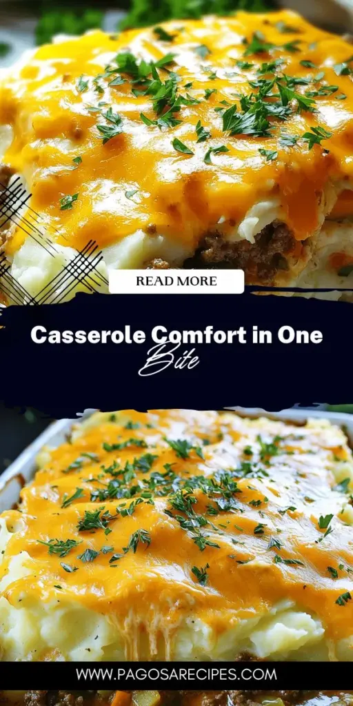 Satisfy your cravings with an easy and delicious Country Meat and Mashed Potatoes Casserole Delight! This hearty dish layers savory ground beef, creamy mashed potatoes, and colorful veggies for the ultimate comfort meal. Perfect for family gatherings or a cozy dinner at home, it's simple to prepare and loaded with flavor. Explore the full recipe and tips to create your new favorite casserole that warms the soul. Click through to discover all the cooking secrets!