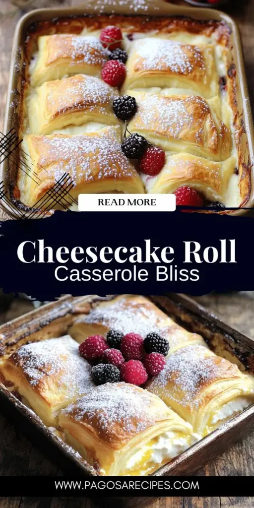 Impress your friends and family with a delicious Cheesecake Crescent Rolls Casserole that’s both easy to make and irresistibly tasty! This delightful dessert features soft crescent rolls filled with creamy cheesecake, perfectly blended flavors, and a luscious texture. Ideal for gatherings or cozy nights in, learn how to create this crowd-pleaser today. Click through for the full recipe and bring this sweet treat to your next celebration!